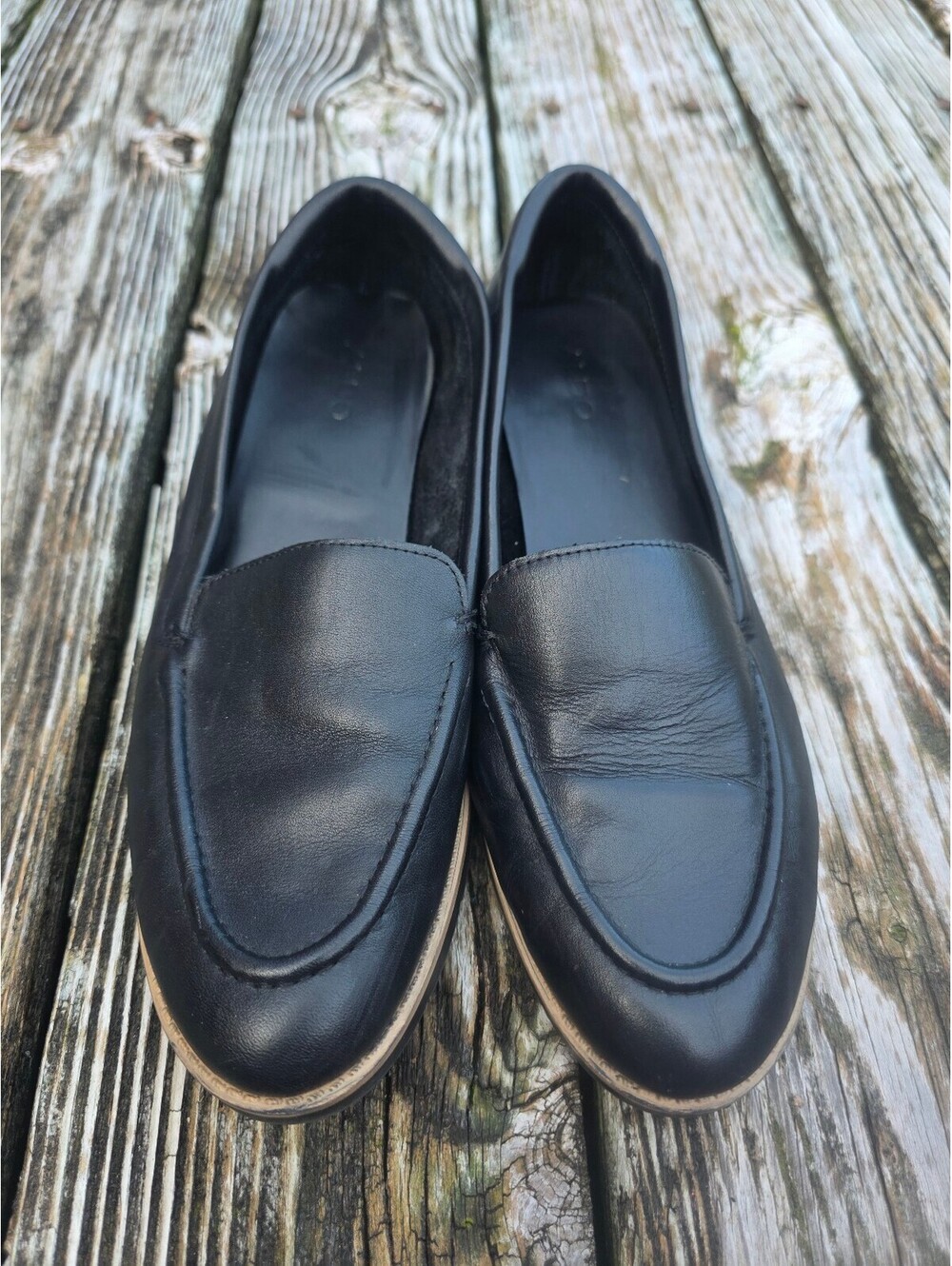 Aldo black leather loafers